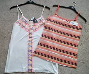 2x Ladies Camisole Tops With Spaghetti Straps Size 14 Both Brand New with Tags - Picture 1 of 6