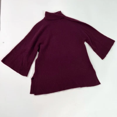 Suéter feminino Cullen cashmere XS borgonha gola alta manga sino malha feminino - Imagem 1 de 4