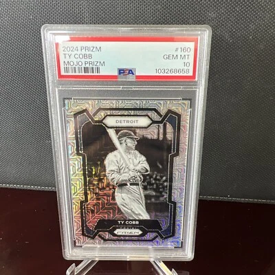 Prizm Baseball Ty Cobb Mojo 2024 02/25 Detroit Tigers Salón de la fama PSA 10 Foto 1 de 4