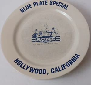 4 Vintage Acme Homeworks BLUE PLATE SPECIAL HOLLYWOOD CAL. LOONEY TUNES PLATES  - Picture 1 of 10