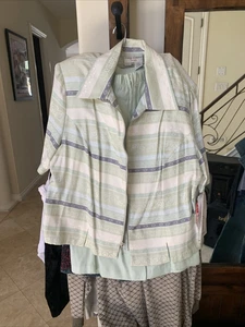 New NWT Betsy Lauren Soft Lime 2 piece suit Skirt And Jacket Washable Size 20W - Picture 1 of 7
