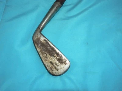 Antique AJ Spalding bros.Golf Club 2 Iron RH 36" Hickory Wood Shaft Symetric - Image 1 of 3
