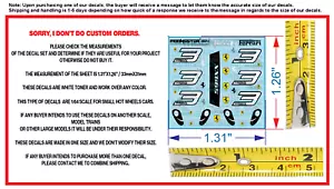 Ferrari 599XX White Toner 1/64 Water Slide Decal Set For Hot Wheels - Picture 1 of 4