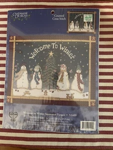 Candamar Designs Welcome To Winter Snowmen Picture Cross Stitch Kit - Picture 1 of 4