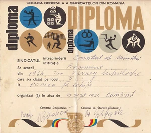Rumänien, 1964, Kommunistisches Propagandadiplom / Bowlingwettbewerb - Bucuresti - Bild 1 von 1