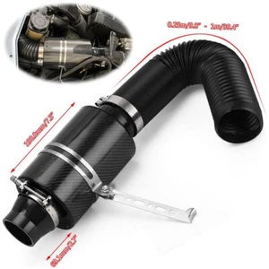 Car Carbon Fiber Cold Filter Feed Included Intake Induction Tubes Kit Univer _xa - Picture 1 of 10