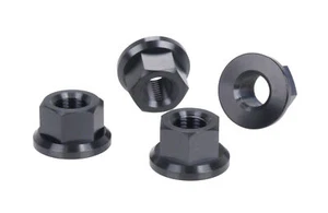 Ultralight Titanium BMX bicycle axle nut 3/8" X 24T - SET OF 4 - BLACK - Picture 1 of 1