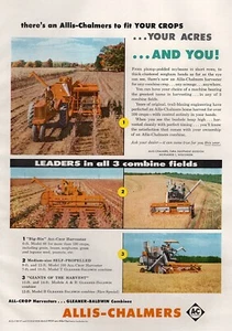 Tractor Allis-Chalmers modelo 66 1956 cosechadora total anuncio en color original - Imagen 1 de 1