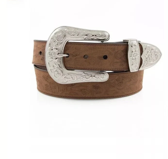 NUEVO CINTURÓN FLORAL EN RELIEVE 3D Angel Ranch para mujer - marrón talla 30 Foto 1 de 1