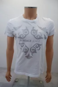 Versace Jeans Mens T Shirt Top Size M Medium Short Sleeve White Logo Print - Picture 1 of 10