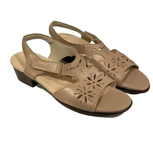 SAS Tripad Sunburst Women’s Sandals 10 Beige Leather Block Heel Ankle Strap USA - Picture 1 of 13