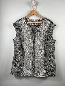 Blusa Talbots para mujer 2X sin mangas con puntos de guijarros ligera corbata frontal negra - Imagen 1 de 8