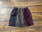 Women 42 M Etro 100% Silk Flare Skirt Smocked Made In Italy