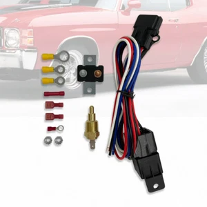 180 Degree Electric Engine Cooling Fan Thermostat Switch Relay Accessories Kit - Picture 1 of 5