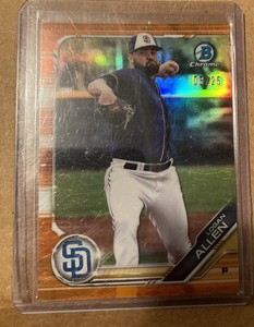 2019 Logan Allen Bowman Chrome Orange Refractor RC Ser#8/25