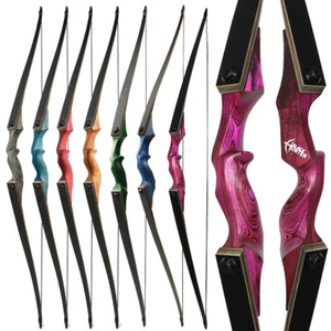 60" Takedown Longbow Recurve Bow 20-60lbs Wooden Archery Hunting Black Hunter - Picture 1 of 26