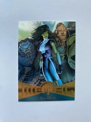 2013 Fleer Retro Marvel Metal Card #28- She-Hulk Foil Insert Upper Deck - Image 1 of 4