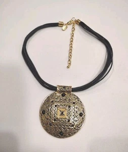 Collar Colgante Moderno Joan Rivers Cable Negro Estrás 19", H9 - Imagen 1 de 7