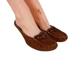 Gianni Bini Womens Suede Leather Stacked Kitten Heel Pumps Brown Jeweled Sz 8 - Picture 1 of 9