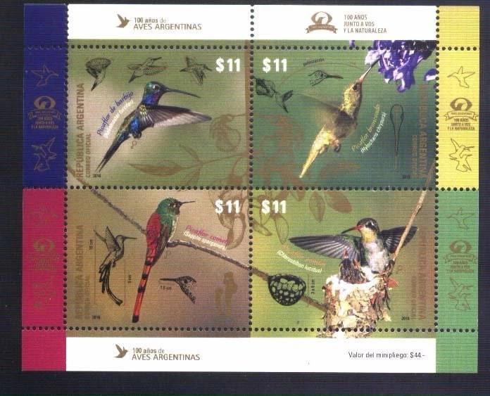 ARGENTINA 2016 FAUNA BIRDS HUMMINGBIRDS S/SHEET YV BL 150 MNH - Image 1 of 1