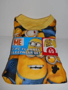 Depicable Me Minions Boys Flannel Pajama Set Size 4/5 NEW - Picture 1 of 1