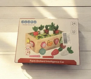 KMTJT Toddlers Wooden Toys Farm Orchard Intelligence Car NWT - Picture 1 of 5