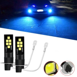 2Pcs LED Bulb 3030 12SMD 6000K White H3 Car Fog Light DRL Brake Driving Lamp - Picture 1 of 17