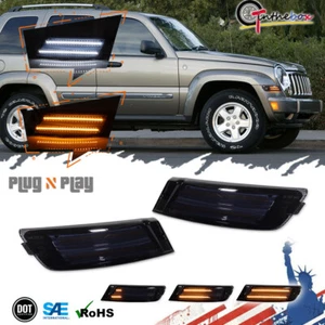 Luces de señal de giro LED secuenciales para parachoques delantero ahumado para Jeep Liberty 2005-2007 - Imagen 1 de 12