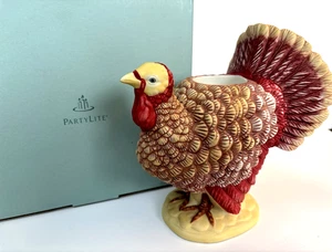 Gobble Turkey TeaLight/taper Candle Holder Partylite P9694 Thanksgiving Centrpc - Picture 1 of 6