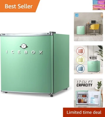 Mini refrigerador compacto verde menta, 1,7 pies cúbicos con congelador inferior eficiente Foto 1 de 4