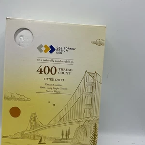 Sábana Ajustable California Design 400TC Algodón Talla Queen Blanco Brillante - Imagen 1 de 4