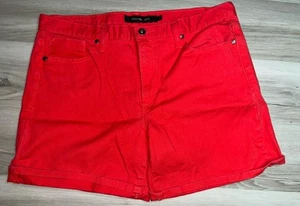 Calvin Klein Women’s Denim Coral Red Shorts Size 14 - Picture 1 of 17