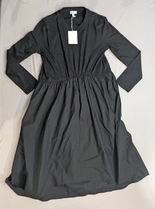 COS Damen Maxi T-Shirt Kleid Schwarz Langarm Rundhals Größe M Neu mit Etikett - Bild 1 von 9