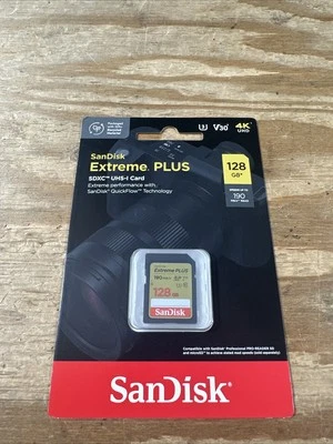 SanDisk Extreme PLUS 128GB SD UHS-I Memory Card - Image 1 of 4