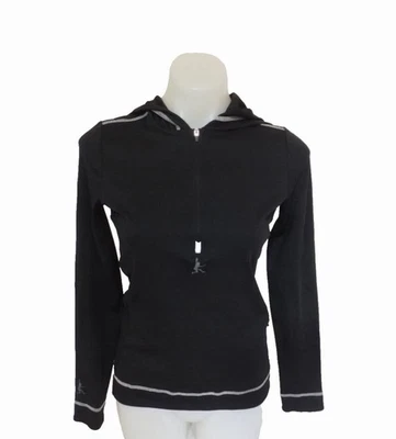 Camisa Alo Yoga Cuarto Cremallera Top Pullover Con Capucha Para Mujer Talla Mediana Negra Plata Foto 1 de 4
