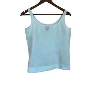 Eileen Fisher Scoop Neck Mint Green Linen Tank Top - Size XS - Picture 1 of 4