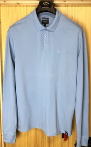 Armani Jeans AJ Logo Long Sleeve Polo Shirt Sky Blue XL-2XL RRP £139 - Picture 1 of 13
