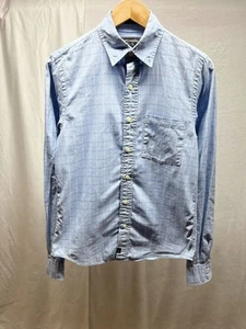 Abercrombie & Fitch Button Up Shirt Men's Size Small Blue Check Long Sleeve - Picture 1 of 12