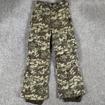 Burton Snowboard Pants Boys L Digital Camouflage Lined Cargo Ankle Zip Stretch - Image 1 of 4