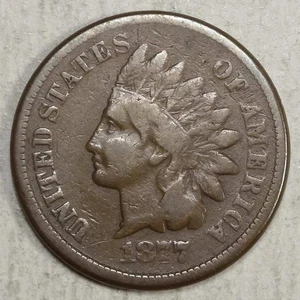 1877 Indian Cent, Key Date, Very Good        0921-03 - Picture 1 of 4