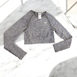 Gymshark Vital Crop Top Compression Fit Gr. Small hellgrau - Bild 1 von 9