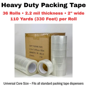 36 Rolls Shipping Packaging Box Packing Sealing Tape BOPP 2" x 110 Yards 2.2 mil - Picture 1 of 5