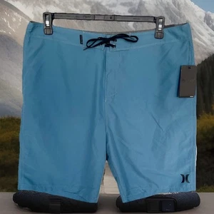 NWT-Hurley Men's One and Only 21" Board Shorts Light Gray Pockets Sz-36 MSRP $40 - Picture 1 of 9