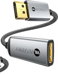 WARRKY 4K Displayport to HDMI Adapter Display Port to HDMI1440P@60Hz 1080P@120Hz - Picture 1 of 7