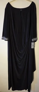 Alex Evenings verziertes Faux Wickel Maxikleid schwarz Gr. 24 Damen Schlitz Schlüsselloch - Bild 1 von 12