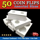 50 Assorted 2x2 Premium Cardboard Mylar Coin Holder Flip
