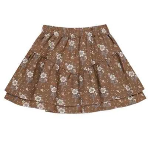 Rylee + Cru Tiered Mini Skirt Skort Autumn Rose Brown Lined Floral Pull On 6-7 - Picture 1 of 11