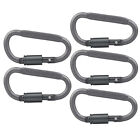  5 Pcs Hiking Carabiner D Ring Carabiners Clips with Lock Key Fob