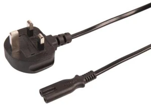 UK Netzstecker Auf IEC C7 Stromkabel,3A Sicherung,0.5m, Schwarz - PELB2131 - Bild 1 von 1