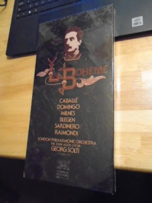 SEALED RARE OOP Puccini La Boheme CASSETTE TAPE BOX SET Solti Domingo opera 1977 - Image 1 of 2
